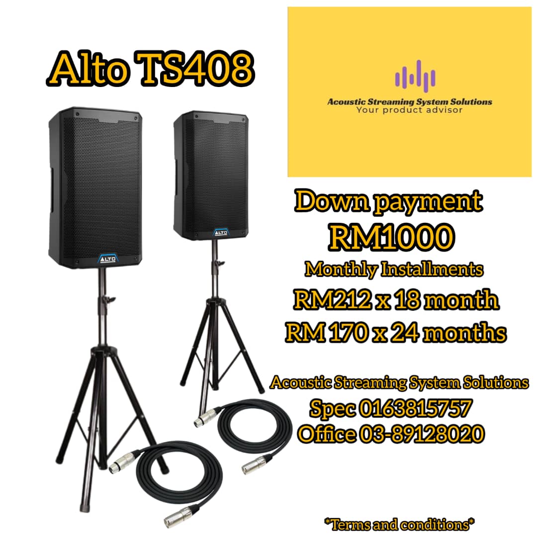 Alto TS408 2000-WATT 8-INCH 2-WAY POWERED LOUDSPEAKER WITH BLUETOOTH®, DSP & APP CONTROL